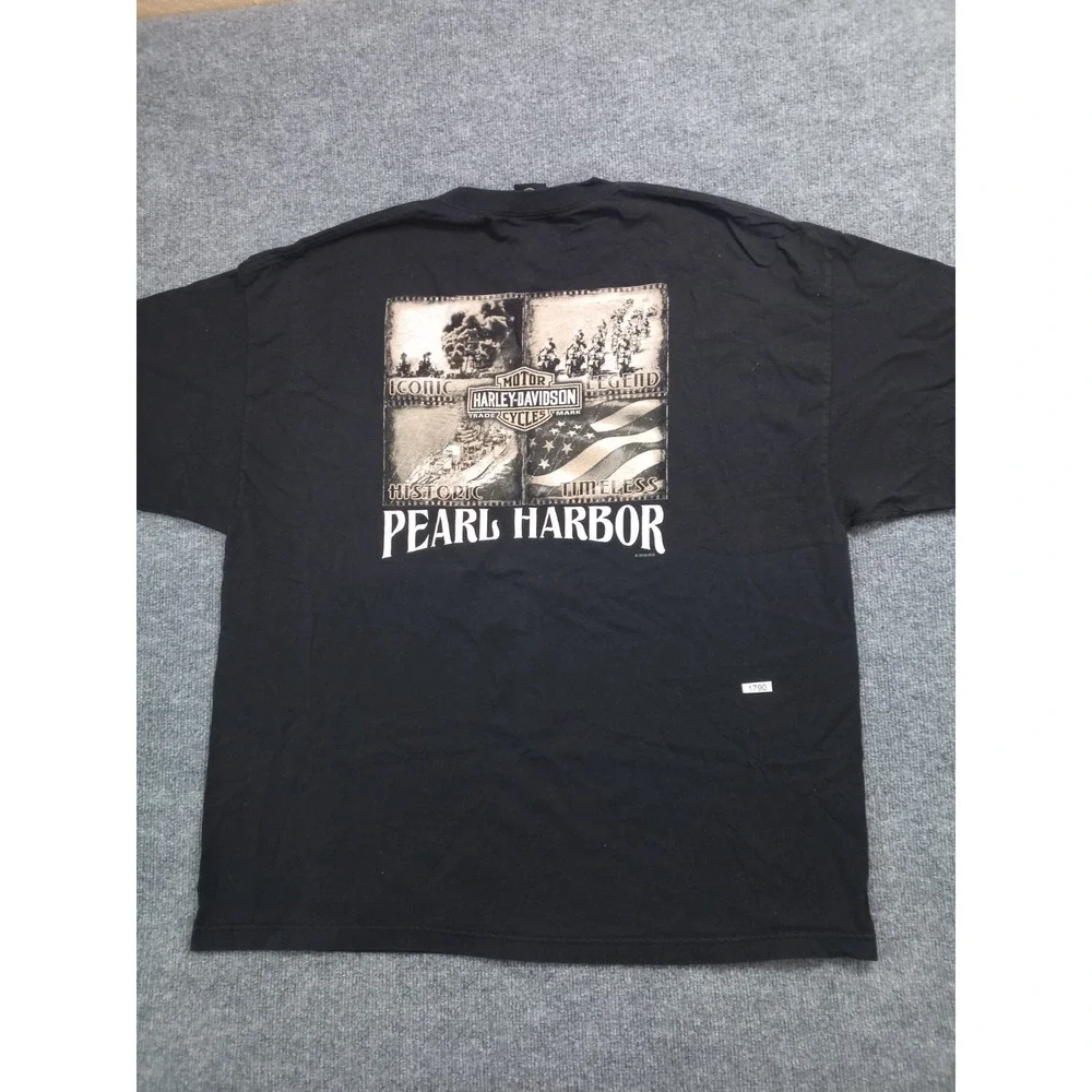 Harley Davidson Pearl Harbor Hawaii T Shirt Mens 3XL Black Graphic Biker